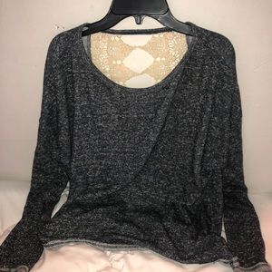 Grey sweater w open back